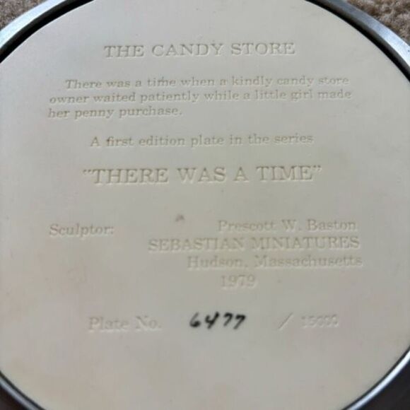 Sebastian Miniatures There Was A Time The Candy Store 6” Collectors Plate - Picture 4 of 4